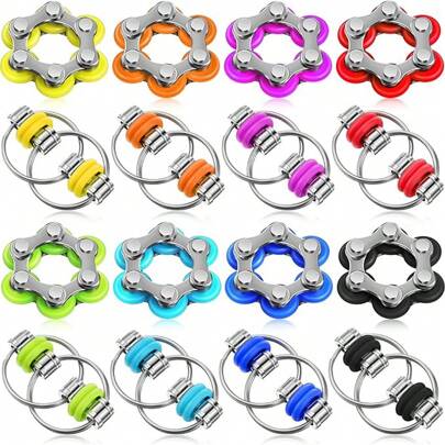 1/2/5/6PCS Fidget Toys Roller Chain Toys, Free Gifts, Roller Chain And Key Flippy Chain Stress Reducer Bike Chain Toys, Stress Relief Perfect For ADHD, ADD, Anxiety In Office, Adults Stocking Stuffers Gifts, Birthday Party Gifts, Gift Bag Stuffing, Random Style And Color