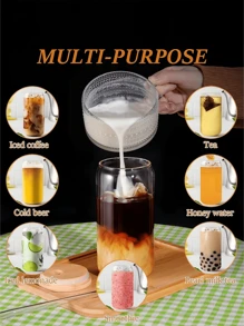 550ml 玻璃杯，骷髏幽靈南瓜圖案，高硼矽玻璃材質，附密封竹蓋與吸管，適合聖誕節、萬聖節、辦公室與學校，可盛裝咖啡、茶、啤酒、果汁、冷熱飲、奶昔，可重複使用，隔熱，適合派對、聚會、節日、感恩節、教師節，節日禮物，送給媽媽、愛人、男友/女友、好朋友、新娘的禮物 - 彩色 - 查看 8