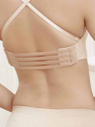 1pc Women's Brassiere Extender With 3 Hooks Elastic Fabric Bra Strap Extension Undergarment Accessory