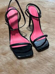 Elegant Thin Heel Sandal - 黑色 - 查看 4