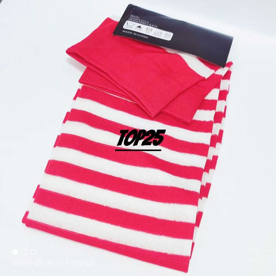 Women Over The Knee Socks - Rojo y blanco - Ver 1