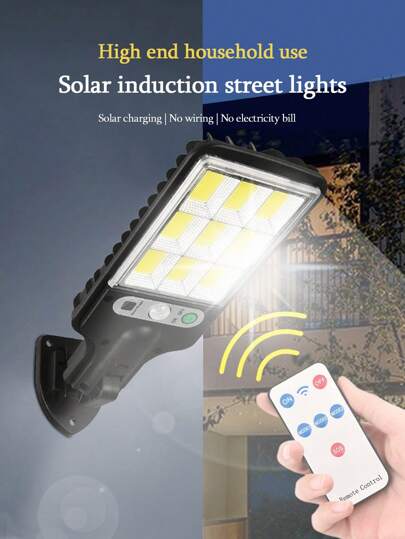 9 cuadrículas Luz de pared solar, lámpara de pared inalámbrica LED a prueba de agua con sensor de movimiento para exteriores, para hogar, patio, garaje