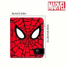 Marvel 1pc Spider-Man Themed Wallet Americana Style With Buckle Closure, PU Material, Leather Lining, Hand Wash - Officially Licensed UME Brand Accessory For Fall Home Decor For Travel Storage Bag, Makeup Bag, Cosmetic Bag, Vacation Organizer, Large Capacity Makeup Organizer Makeup Case, For Lipstick, Brush, Skincare, Mobile Phone, Coin, Small Items, For Home, Gift, Vacation And Festival Halloween Christmas Multifunctional Use, Boho Vibes
