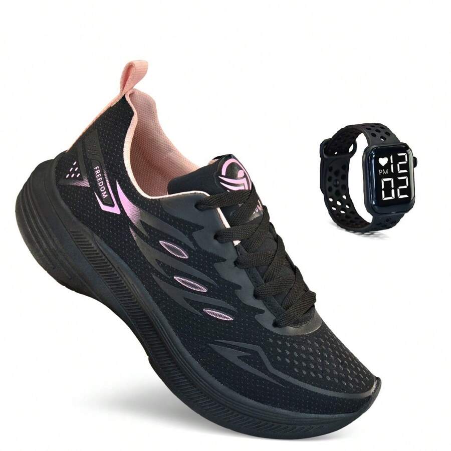 Women's Tennis + Watch Gym Running Training Walking Soft Light Launch - PTO-玫瑰 - 查看 1