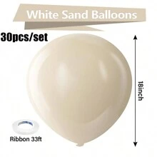 10/30/50 zestawów białego piaskowo-beżowego lateksowego balonu imprezowego - 18 cali 12 cali 10 cali 5 cali okrągły helowy beżowy balon odpowiedni na urodziny, wesela, prysznice, imprezy, ujawnienie płci, dekoracje imprezowe, Boże Narodzenie