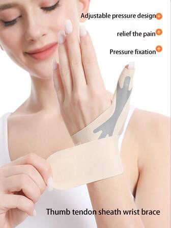 1 件拇指支架，腱鞘腕部固定保护套，妈妈手的薄腕部支撑，鼠标手保护，防扭伤压缩包裹腕部支架