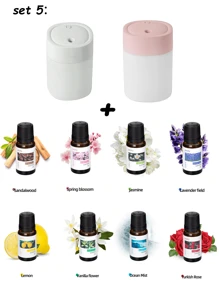 5pcs/10pcs One Set Aromatherapy Diffuser+Aromatherapy Oil,Suitable For Home, Hotel, Bathroom Deodorization, Scenting, Air Fresher With Long-Lasting Fragr (Rose, Ocean, Jasmine,Lemon,Lavender, Cherry Blossom,Sandalwood,Vanilla) Gifts Birthday Graduation