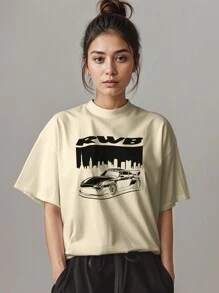 T-Shirt Sport Car  911 RWB Rauh-Welt Ref 4124 Fluxo FX - Khaki - View 3