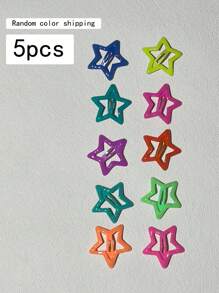 10件套女士发饰，彩色发光星星发夹，夜光刘海发卡，趣味发型套装，适合表演、派对、街头造型，爪夹、发爪、发卡，头部饰品 - 彩色 - 查看 4