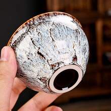 1pc/5pcs Kiln-Fired Five Elements Teacup, Gongfu Tea Cup Set, Ceramic Teacup Casual Kiln-Fired Tea Cup, Tea Bowl Set, Household Gifts Jian Zhan Five Elements Cup - Multicolor - View 4