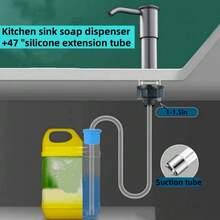 Kitchen Sink Soap Dispenser, ABS+Chrome Material, Sink-Mounted Soap Dispenser With 47-Inch Silicone Extension Tube, Goodbye Frequent Soap Refilling - Soap Dispenser - View 3