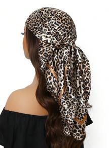 1 chiếc khăn choàng đầu chống nắng thời trang 90*90cm dành cho cả nam và nữ, khăn choàng chống bão cát cổ điển, khăn choàng lụa họa tiết da báo nhẹ, khăn bandanna vuông màu xanh lam và xanh lá cây, dùng ngoài trời có máy lạnh - A - Xem 1