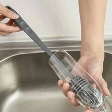 长柄硅胶刷 轻松深度清洁瓶子和杯子 灵活适用于厨房 轻松去除杯子和瓶子的污渍 神器设计 完美的复活节礼物创意、花园工具 - 彩色 - 查看 10