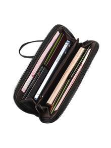 男士大容量手拿包钱包，时尚长款手提包，高端长款支票簿夹，圣诞礼物 - 彩色 - 查看 5