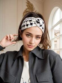 1/2 Băng Đô Dệt Kim Kẻ Sọc Thời Trang Mới, Băng Đô Ấm Áp Tai Mùa Thu Đông Co Giãn Rộng, Phụ Kiện Băng Đô Tóc Chống Trượt Cho Thể Thao, Ngoài Trời, Khiêu Vũ - Nhiều màu - Xem 5