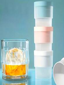 4pcs Large Round Ice Ball Maker Mold Tray For Cocktail, Spherical Silicone Ice Cube Maker With Lid, Whiskey Large Round Ball Mold, Whiskey, And Wine - Stackable Ice Cube Tray For Home And Professional Use - Multicolor - View 9