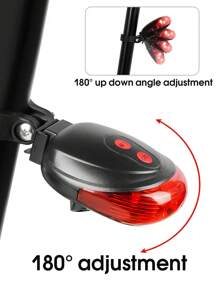 5 LED 闪光自行车尾灯，7 种模式自行车警示灯 - 紅木色 - 查看 7