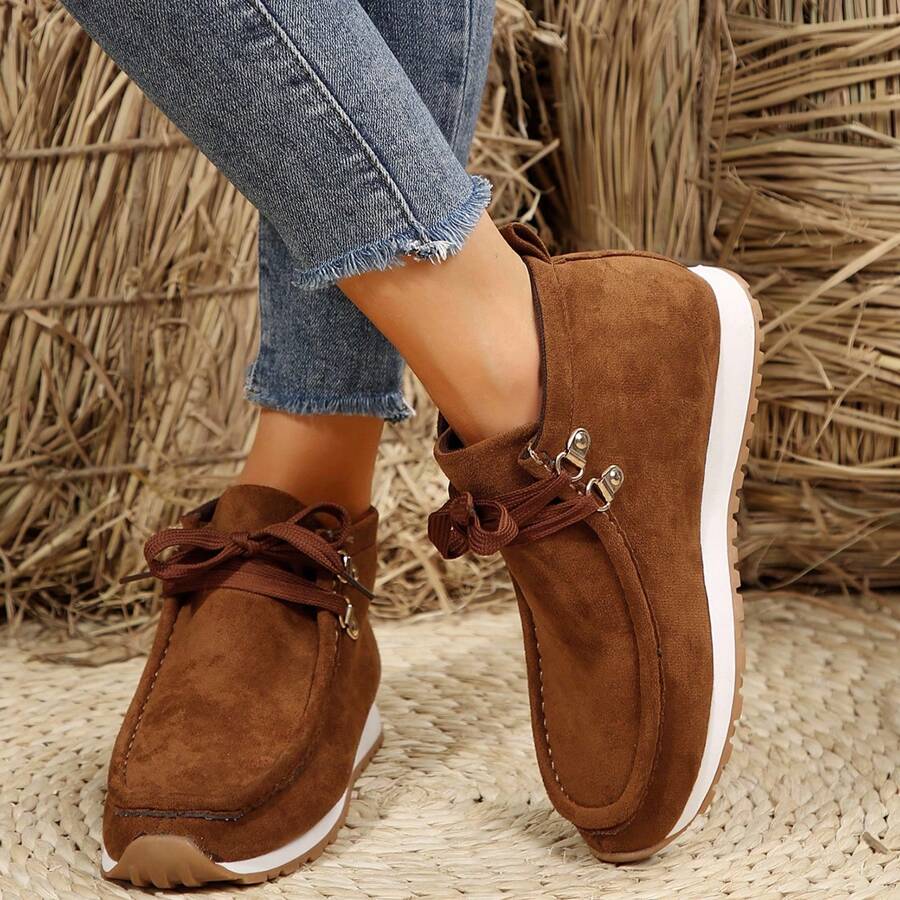 Giày thường ngày cổ điển dành cho nữ, Giày Kangaroo đế dày kiểu cổ điển kiểu Anh, Giày thể thao ngoài trời - Cà phê nâu - Xem 1