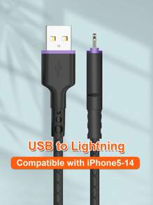 6A 快速充电线，带 Lightning、Micro USB 和 Type-C 接口，额外编织线，兼容 5-14、三星、华为和 iPad/IPod - 彩色 - 查看 12
