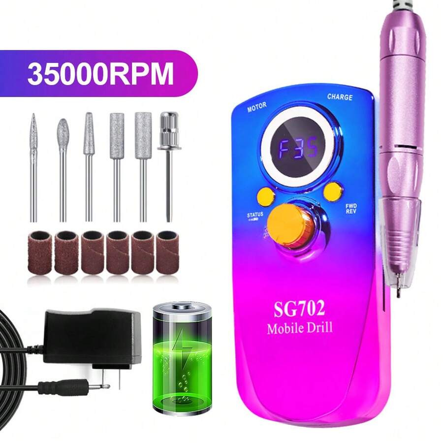 Electric Nail Drill Machine, Electric Nail Drill Machine, 35000RPM Professional Efile Nail Drill Kit, Electric Nail File For Acrylic Nails Gel Nails, Toenail Grinder Manicure Pedic - View 1