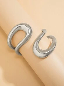 1 peça pulseira de punho de cobra de gota de água oca de metal estilo minimalista exagerado, pulseira elástica ajustável, joias personalizadas de moda vintage, adequada para deslocamento diário, festivais, festas, desfiles de moda, mulheres