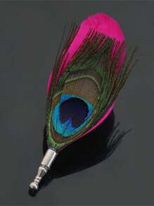 1 Feather Peacock Feather Fashion Brooch Western Ornament Accessory Suitable For Men's Evening Party Wear