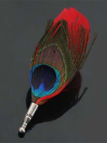 1 Feather Peacock Feather Fashion Brooch Western Ornament Accessory Suitable For Men's Evening Party Wear