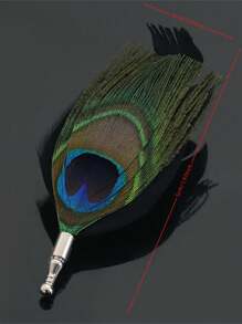 1 Feather Peacock Feather Fashion Brooch Western Ornament Accessory Suitable For Men's Evening Party Wear