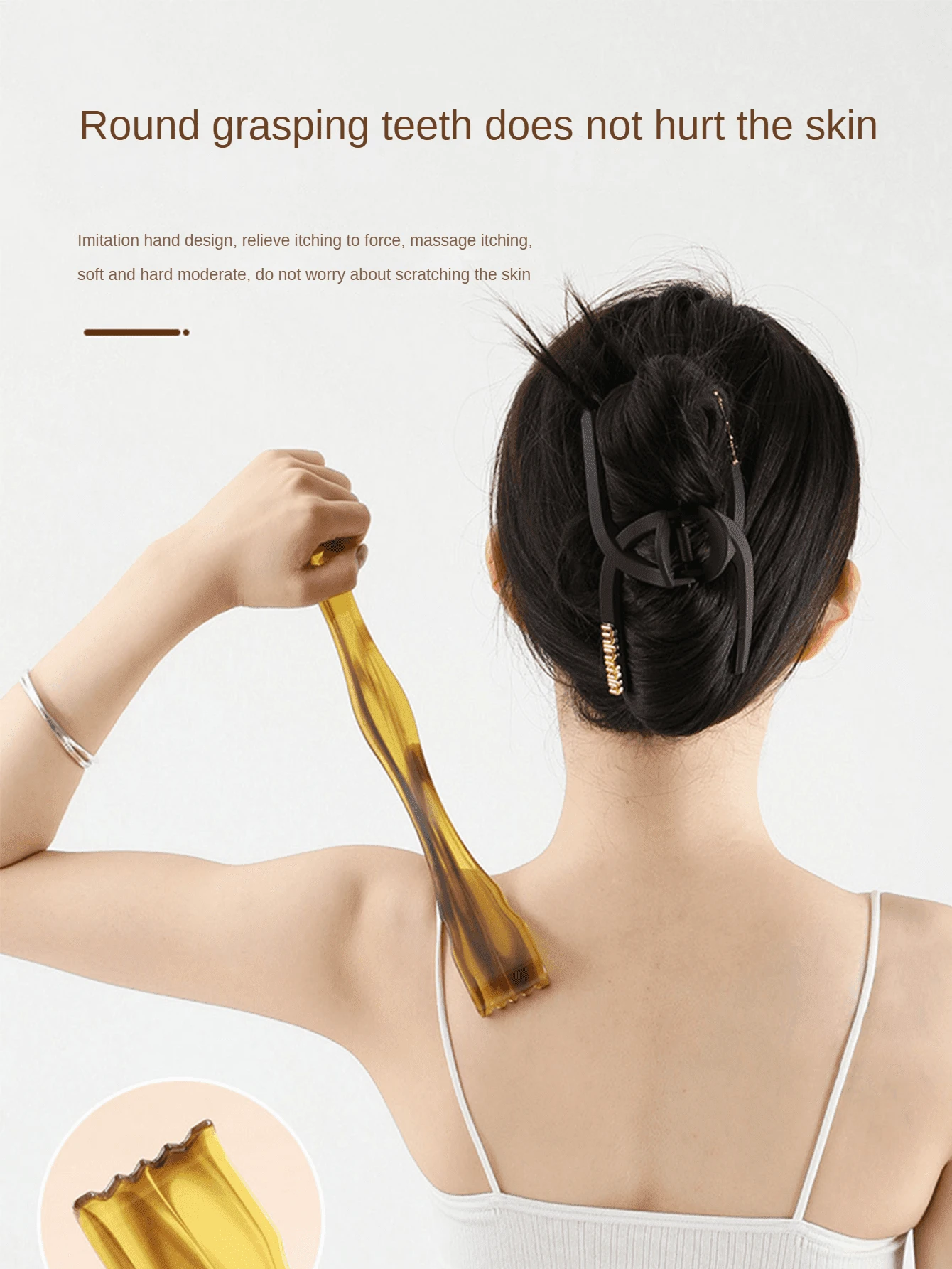 1 件挠痒痒工具按摩器身体抓痒器可伸缩背部抓痒器伸缩背部抓痒器背部抓痒器长柄背部抓痒器可伸缩熊爪背部瘙痒头皮抓痒器按摩工具 - 棕色 - 查看 1