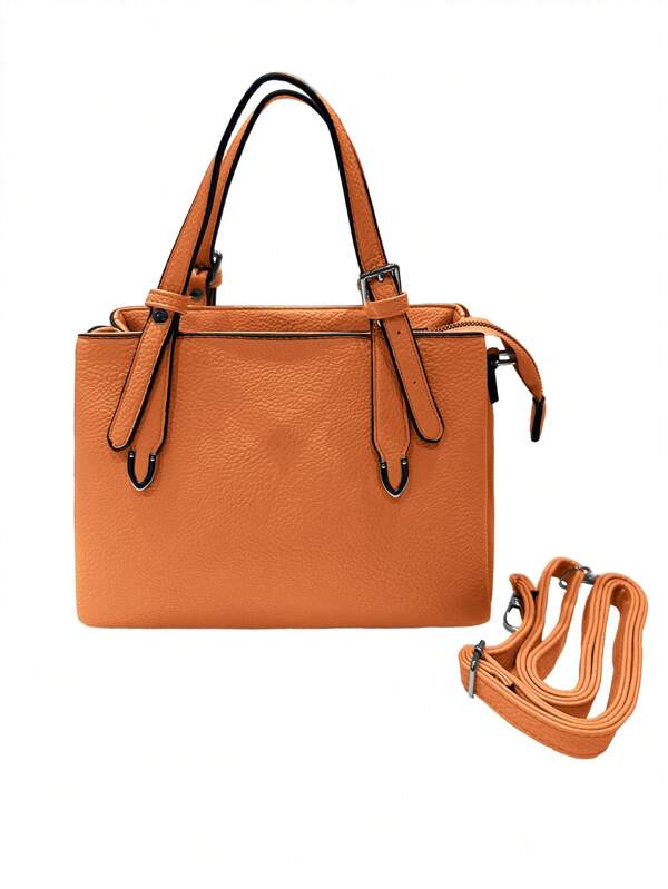 MILANO Women Top Handle Bags Pu Leather Minimalist Quiet Luxury Fashionable Business Casual Solid Color  High Capacity  For Work Travel Dating Commuter Bag  High Quality Large Capacity 29cm*12 Cm *21cm