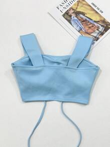 Cropped Suplex Tied With Padding - Màu xanh lam - Xem 3