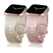 1pc Rose Gold/Silver/Champagne Metal Soft Silicone Replacement Watch Band, Compatible With Apple Watch Ultra 2, Series 9, 8, 7, 6, 5, 4, 3, 2, 1, 38mm, 40mm, 41mm, 42mm, 44mm, 45mm, 49mm, Outdoor Sports Smartwatch Accessories