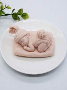 1pc Baby Shape DIY Silicone Mold, Sleep Baby Design Silicone Mold For DIY - White - View 2