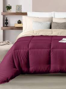 Home Elephant Edredón Duvet Matrimonial Dos Vistas Suave Acolchonado - Granate - Ver 3