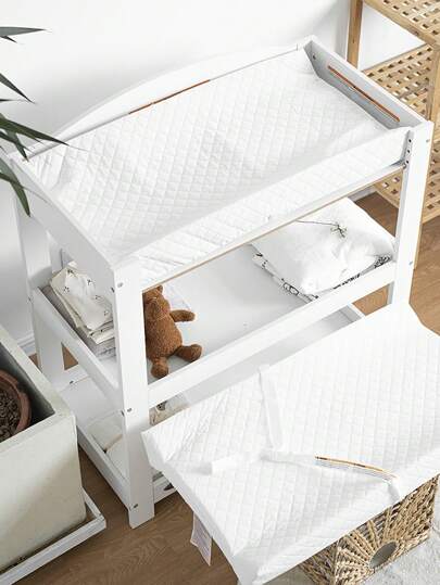 Baby Washable Diaper Changing Table Pad With Secure Strap Foam Contoured Changing Pad For Dresser Top With Waterproof Cover Baby Shower Family Decorations Gifts