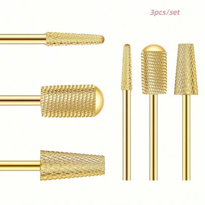 3pcs/Set Nail Polishing Bits, Nail Drill Bits, Nail Polishing Cleaning Brush, Pedicure Remover For Acrylic Gel, Nails Polishing Tools, Nail Art Pedicure Manicure Tools