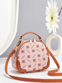 Fashionable & Simple Printed Multifunctional Handbag,Shoulder Bag,Crossbody Bag,Backpack For Women,Lightweight & Versatile - Pink - View 2