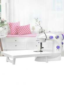 Mini Maquina Costura Portátil Elétrica Pilha + Pedal Bivolt 110V 220V - Branco - Visão 5