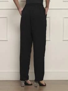 Femina Social Slim High Waist Pants With Pocket - Black and White - View 5