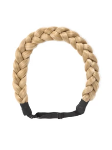 Diadema elegante y ajustable con trenza de espina de pescado - Accesorio de cabello sintético para mujeres y niñas, perfecto para fiestas y uso diario - Multicolor - Ver 15