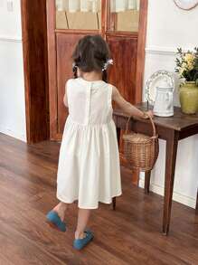 1 pièce Robe débardeur à encolure dégagée minimaliste de style de vacances pour filles, été