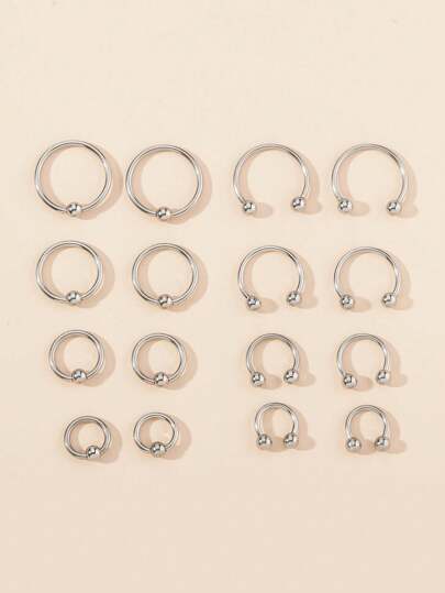 8 件/16 件/10 件不锈钢 C 形鼻环