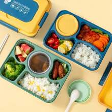 午餐盒和保温午餐盒、保温食品罐学校用品、返校 - 藍色 - 查看 4