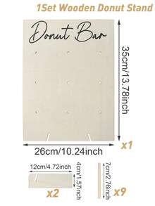 9-Hole Wooden Donut Display Stand, Home Donut Display Rack, Party Food Display Shelf, Birthday Wedding Family Gathering Food Stand, Donut Display Wooden Rack, Thanksgiving Christmas 2025 New Year Party Kitchen Cooking Rack - 9-hole Bracket - View 5