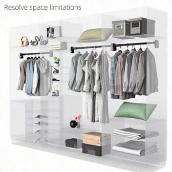 1pc Expandable 304 Stainless Steel Balcony/Bedroom/Bathroom Multi-Purpose Clothes Drying Rack Single Pole Without Drilling  Decorations   Autumn Decor Festival Decor Room Decor Home Decor Fall Decor Bedroom Decor