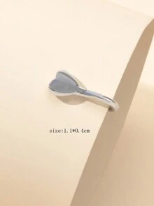 1 件心形鼻环非穿孔假鼻环女士夹式鼻环软骨首饰 - 銀色 - 查看 4