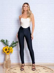Calça Skinny Montaria Levanta Bumbum em Max Power PRD Simples Salto alto elegante Festa Casual Boho Tecido de malha Com cinto Zíper Sem usar Malha Contraste Calça Feminina Noite Feriado Festa de aniversário Diário Formal e Noturno Despedida de solteira viagem Roupas de aeroporto Todas as Estaçoes