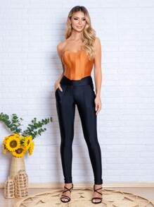 Calça Skinny Montaria Levanta Bumbum em Max Power PRD Simples Salto alto elegante Festa Casual Boho Tecido de malha Com cinto Zíper Sem usar Malha Contraste Calça Feminina Noite Feriado Festa de aniversário Diário Formal e Noturno Despedida de solteira viagem Roupas de aeroporto Todas as Estaçoes