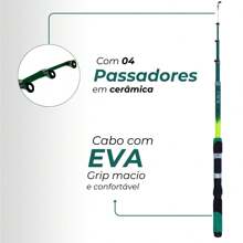 Vara de Pesca Telescópica 1,7m Para Molinete Com Proteção e Passadores Resistentes
