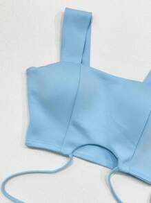 Cropped Suplex Tied With Padding - Màu xanh lam - Xem 2